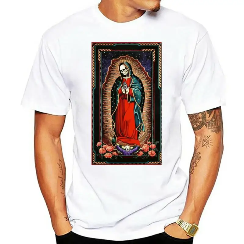 

New T Shirts Print La Santa Muerte Saint Death Crew Neck Short Sleeve Mens Tee 012170