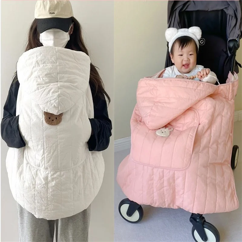 Autumn Winter Baby Wrap Blanket Outdoor Windproof Thickened Wrap Swaddle Quilt Baby Stroller Warm Blanket Mommy Dad Supplies