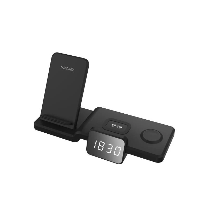 

15W Wireless Chargers with Time Display 4 in 1 Wireless Charging Dock Stations for iPhone//IWatch