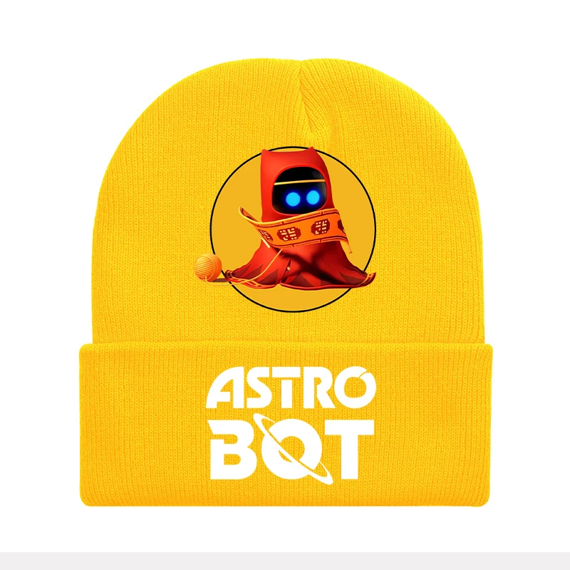 Фото Детская вязаная шапка AstroBoted с принтом персонажей мультфильмов, шерстяная шапка для мальчиков, зимние повседневные теплые шапки, детские рождественские подарки, новинка №2