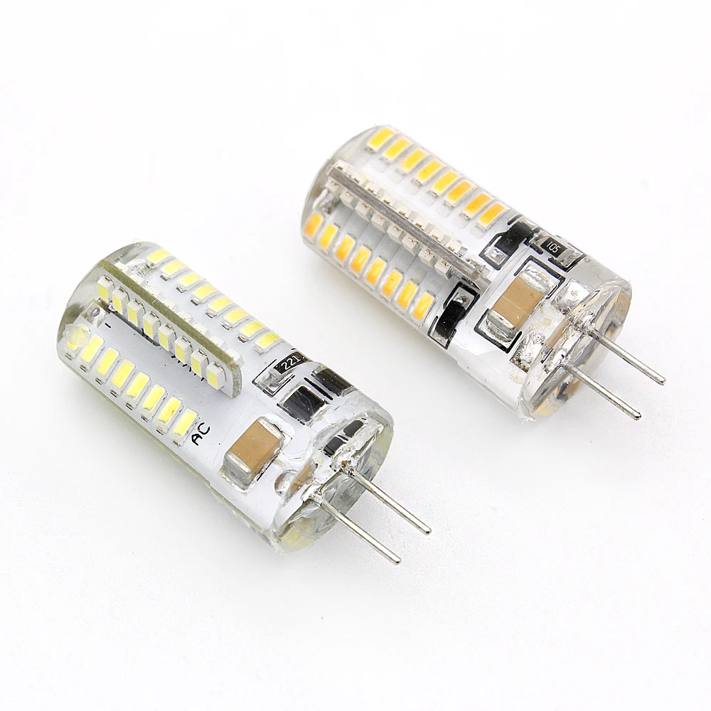 

2pcs G4 3W AC 220V LED Light Bulb 64leds SMD3014 Warm/Cold White Lights Replace 20W 30W Halogen Lamp For Home Chandelier