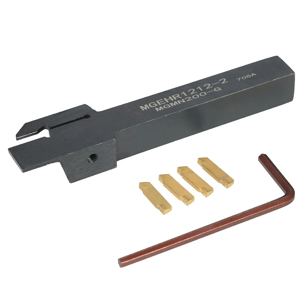 

4pcs/box MGMN200 Carbide Inserts + 12 * 100mm MGEHR1212-2 Holder + Wrench Lathe Grooving