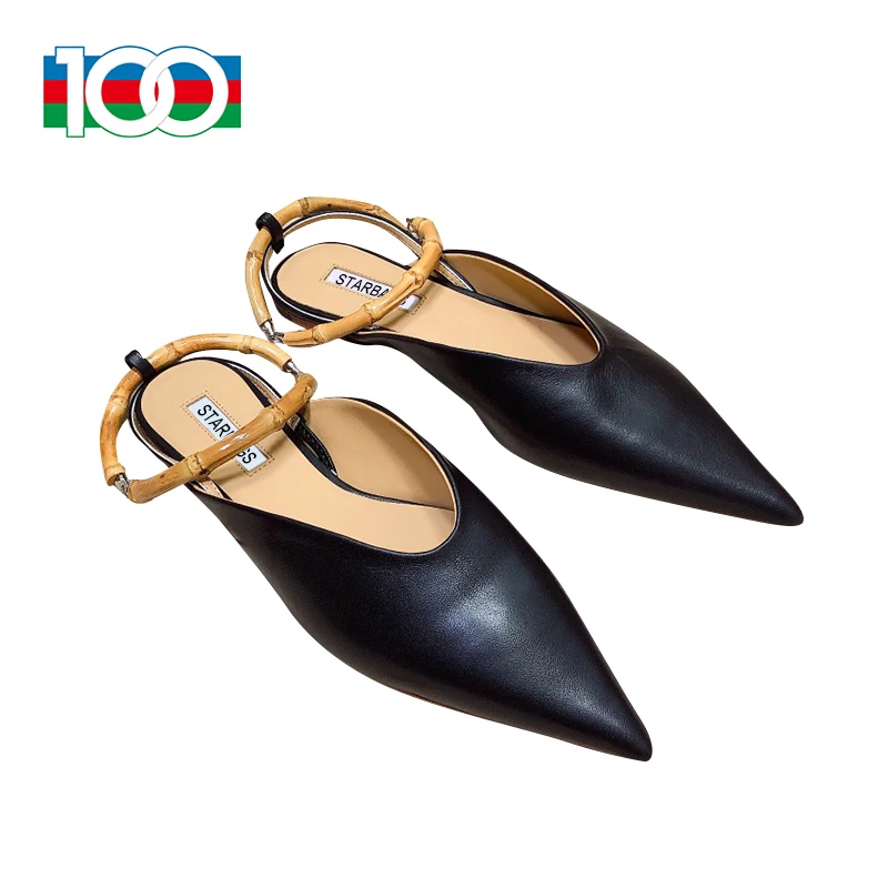 

Italian gujia 2022 summer fashionable Muller shoes, women's sandals, ring design buckle, crystal sheepskin sole, comfortabl