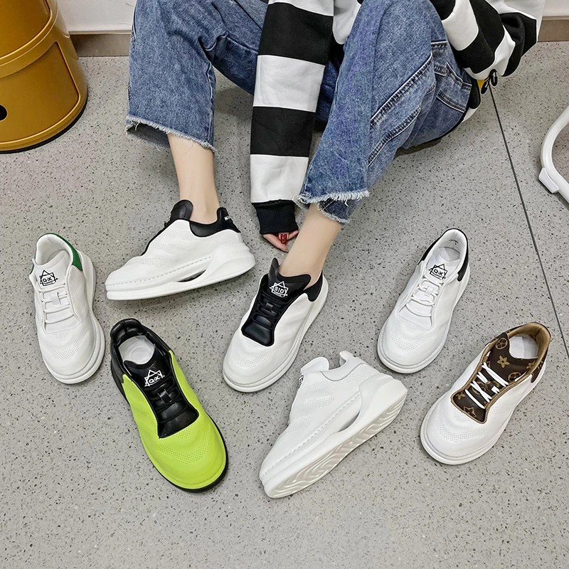 

Кроссовки мужские/женские кожаные, повседневная спортивная обувь в стиле хип-хоп, для скейтборда, белые