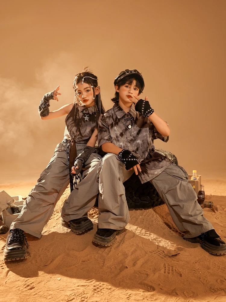 Костюм танцевальный детский в стиле хип-хоп крутая одежда для джазовых