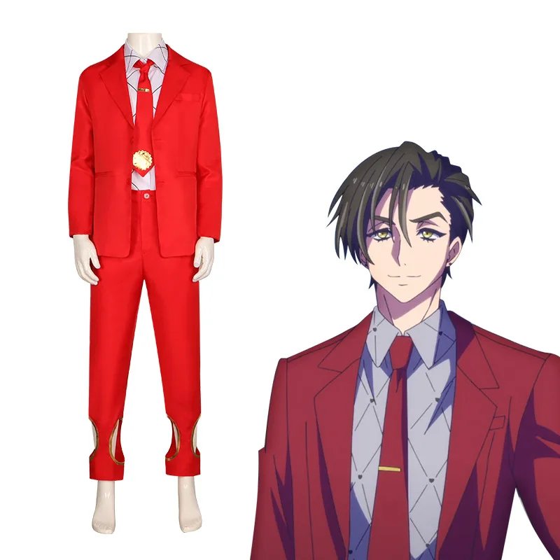

Anime HIGH CARD Chris Redgrave Cosplay Costume Adults Men Coat Top Pants Tie Set Halloween Prop