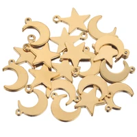 20pcslot stainless steel moon star gold charms dangles pendants connectors for diy earring jewelry making supplies wholesale