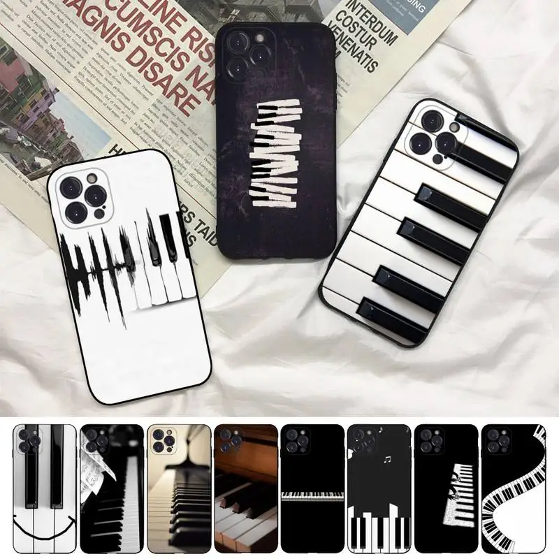

Piano keys notes Phone Case For iPhone 8 7 6 6S Plus X SE 2020 XR XS 14 11 12 13 Mini Pro Max Mobile Case