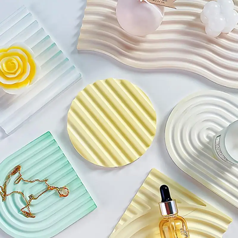 Силиконовая форма в полоску Геометрическая витрина для украшений бетона и