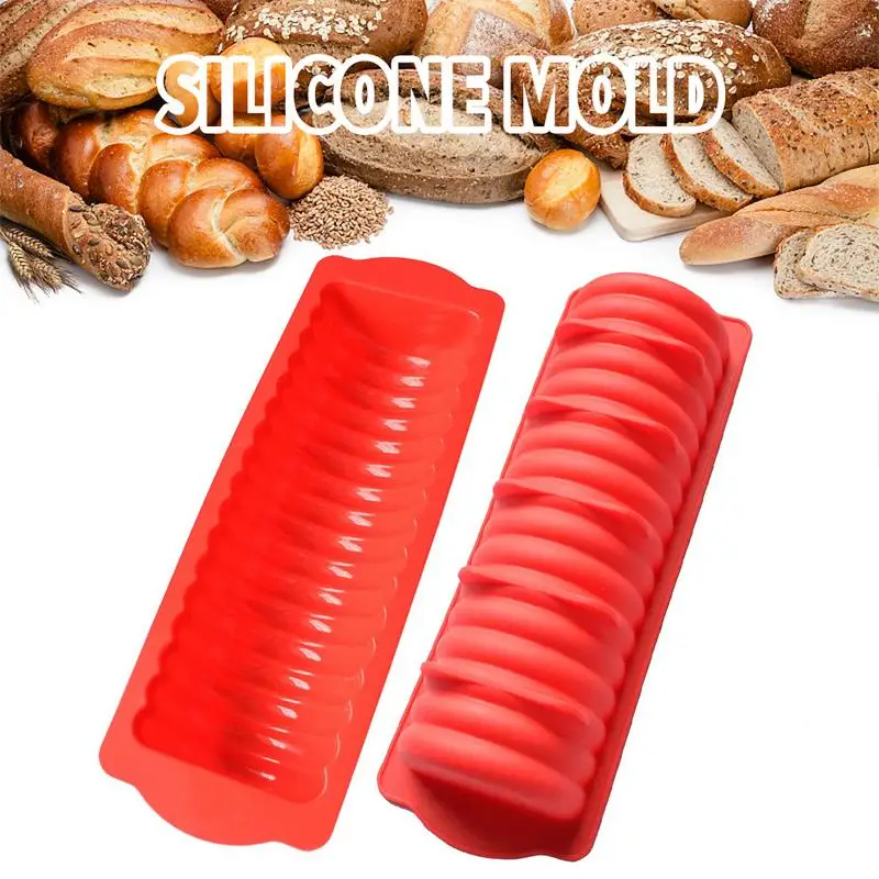 

Caterpillar Rib Bread Mold Hot Dog Bread Silicone Mold DIY Dessert Baking Pan 297 105 49 Cm