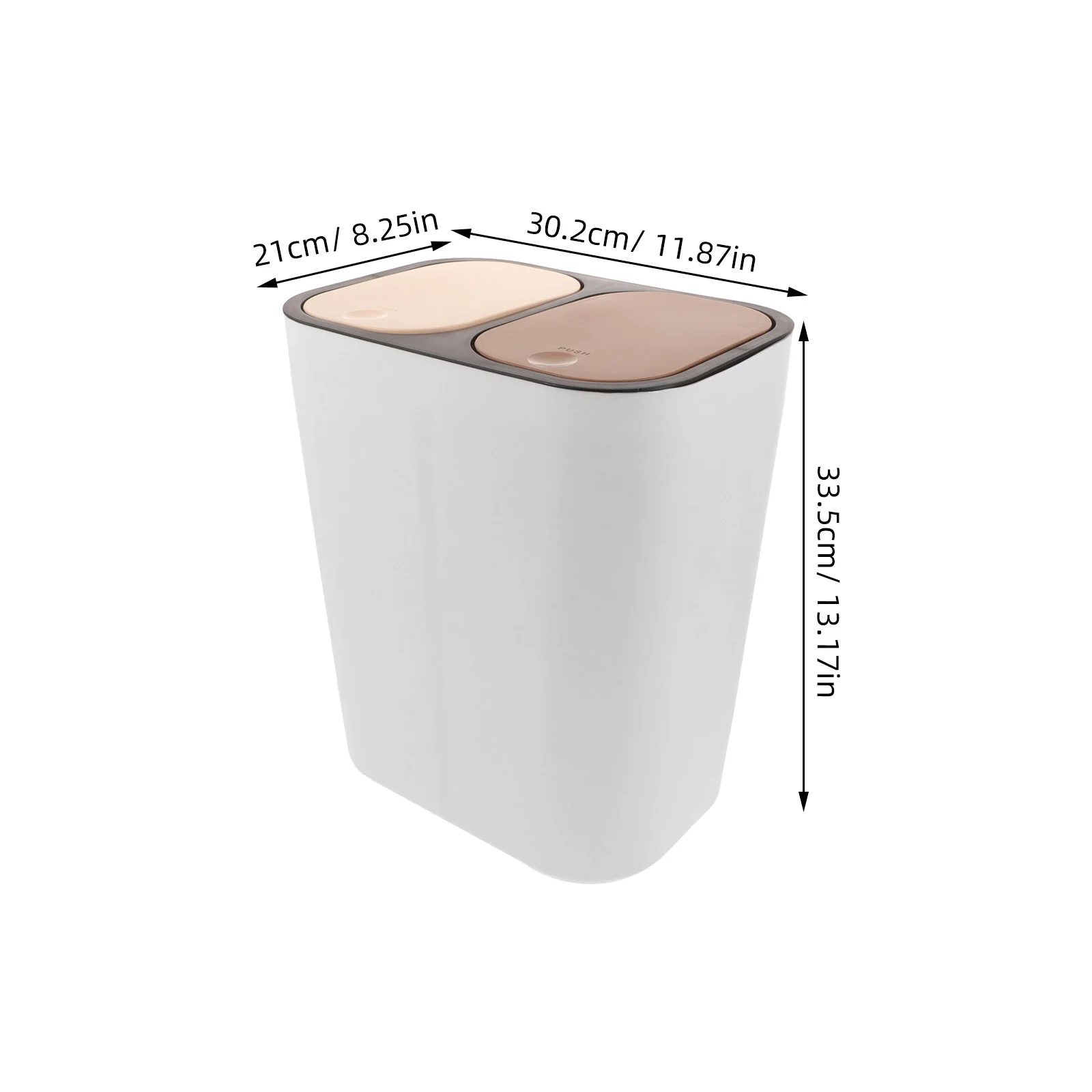 Двухцветный пластиковый мусорный бак |