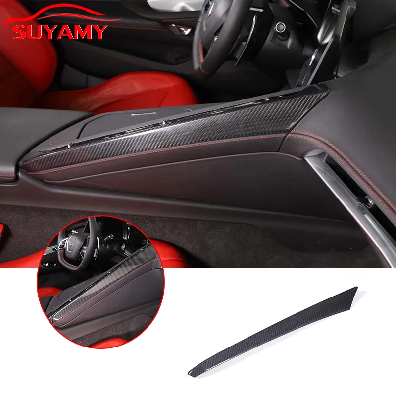 

Real Carbon Fiber Side Central Control Gear Shift Trim Cover For Corvette C8 Stingray Z51 Z06 2020-2023 Car Accessories