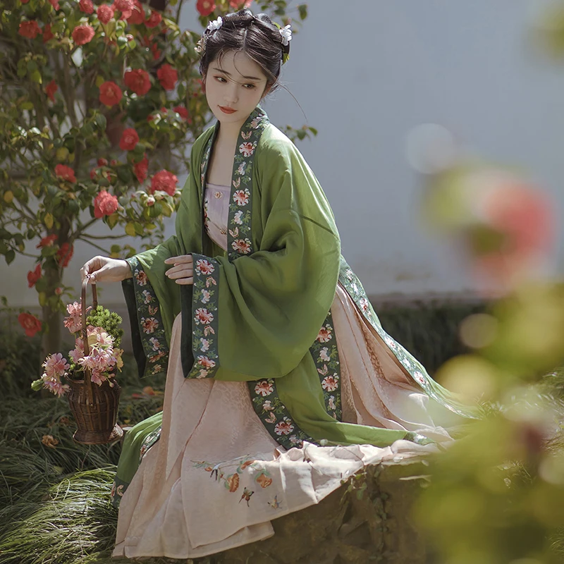 2022 Chinese Traditional Ancient Embroidery Hanfu Suit For Womens Oriental  Dance Performance Clothes Princess Cosplay Costume