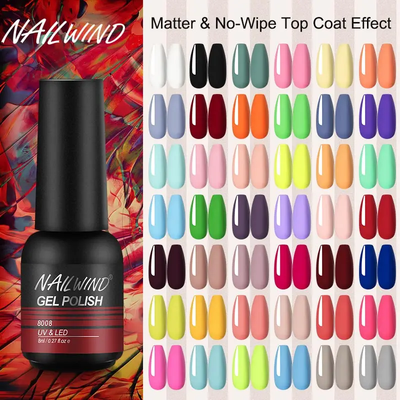 Гель-лак NAILWIND матовые гибридные Лаки снимаются отмачиванием для маникюра