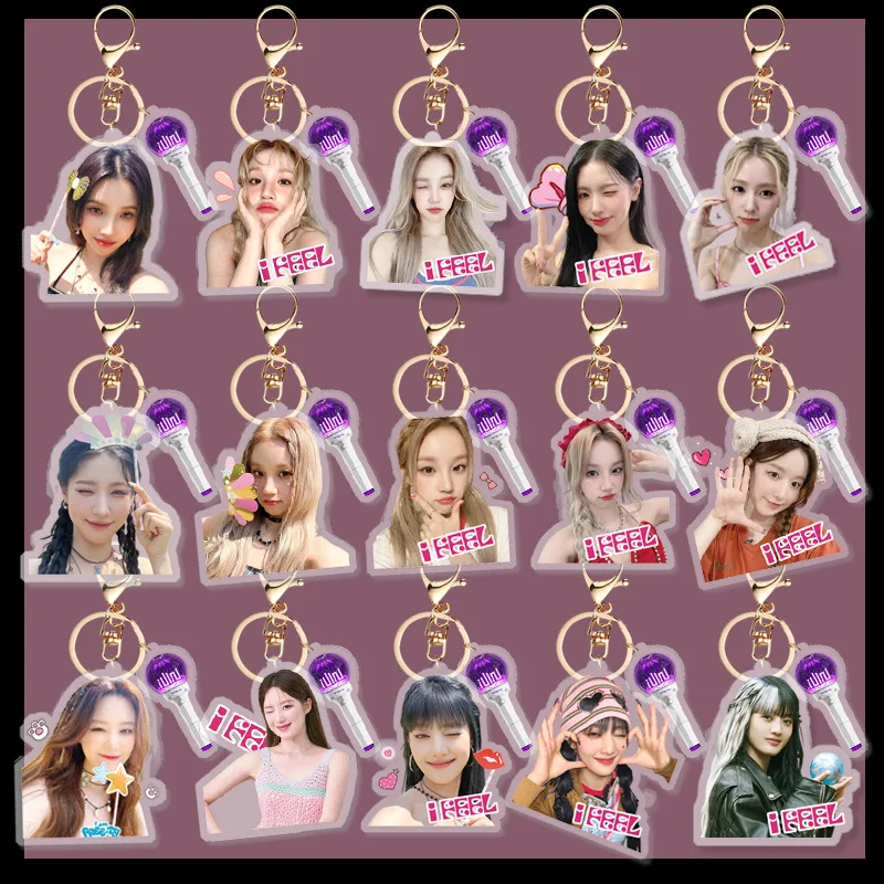 

5CM KPOP (G)I-DLE I FEEL Album Concert Selfie Photo Print Acrylic Keyring YUQI MINNIE MIYEON Keychains Pendant Bag Decor Gifts