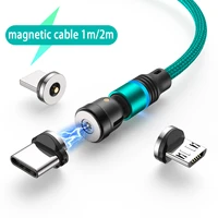 led magnetic charging cable 540 degrees rotate magnet charger micro usb type c cord usb cable for iphone 12 pro max xiaomi