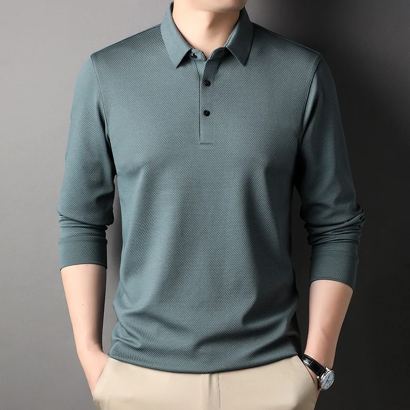 

Мужская рубашка-поло с длинным рукавом, Классическая Повседневная рубашка поло, лето 2022