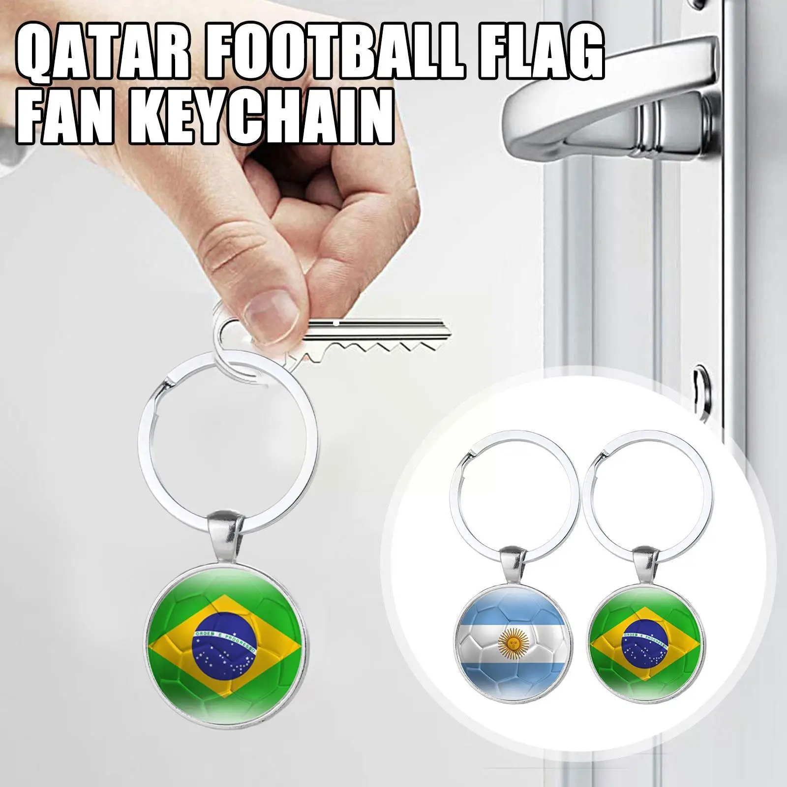 

2023 Football Match Countries Flag Chain Pendant Football Chain Qatar Flag Fan Football Accessories Ring Pendant E9k6