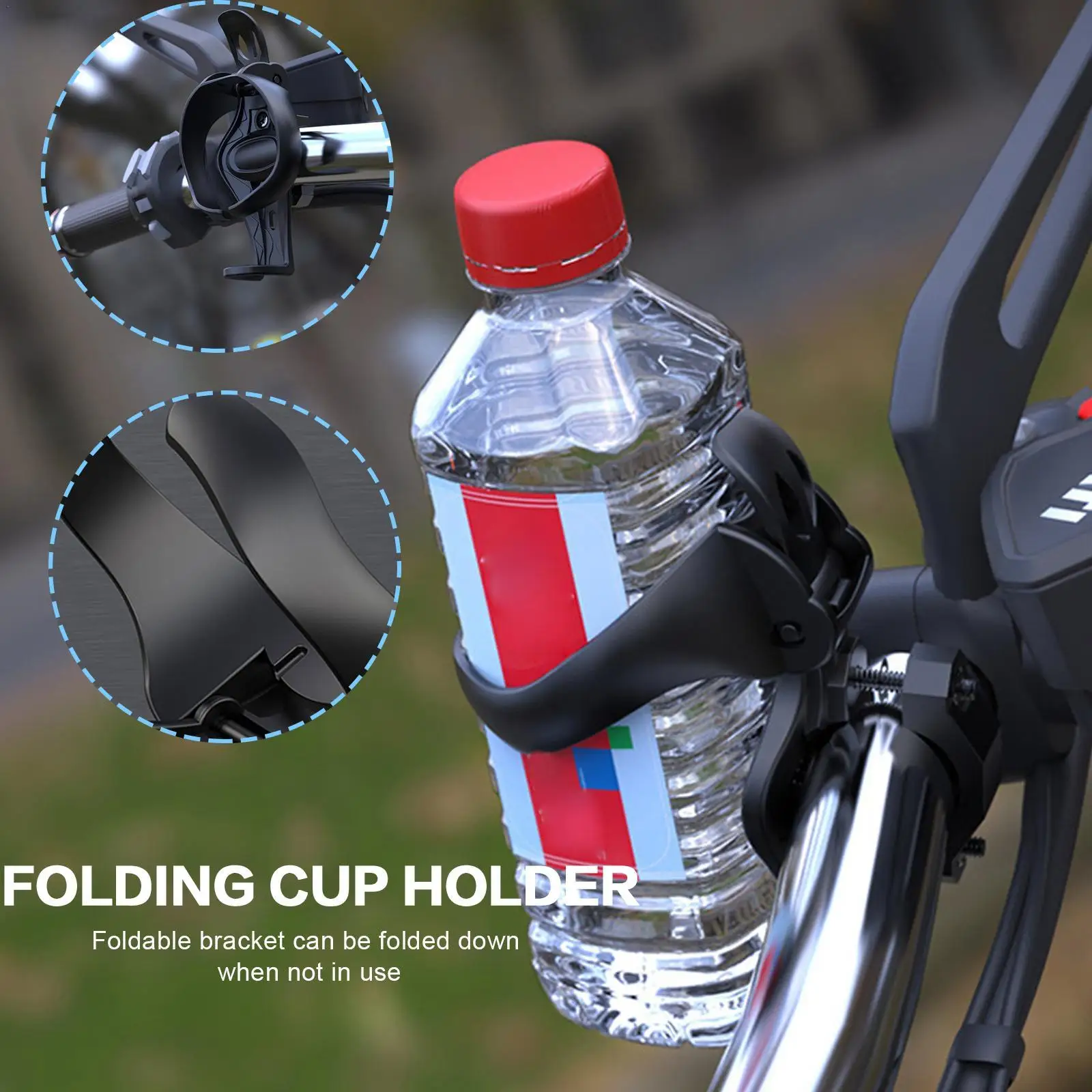 

Universal Motorcycle Bicycle Cup Holder Outdoor Bike Scooters Handlebar Foldable Drink Water Bottle Holder ABS Mount Bracket