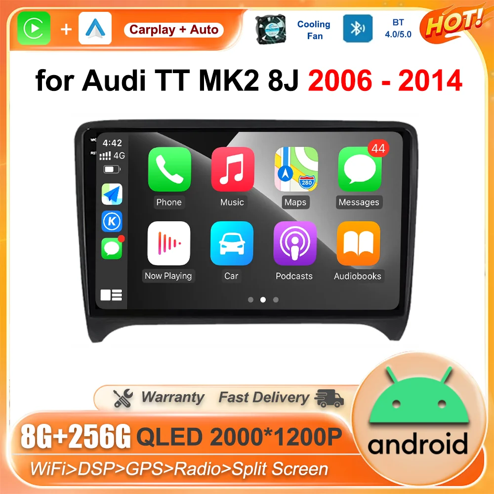 Для Audi TT MK2 8J 2006 - 2014 Android интеллектуальная система GPS-навигация беспроводной Carplay DSP