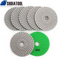 shdiatool 7pcs 4 50 diamond flexible wet polishing pads for stone ceramic tile white bond diamter 100mm sanding discs