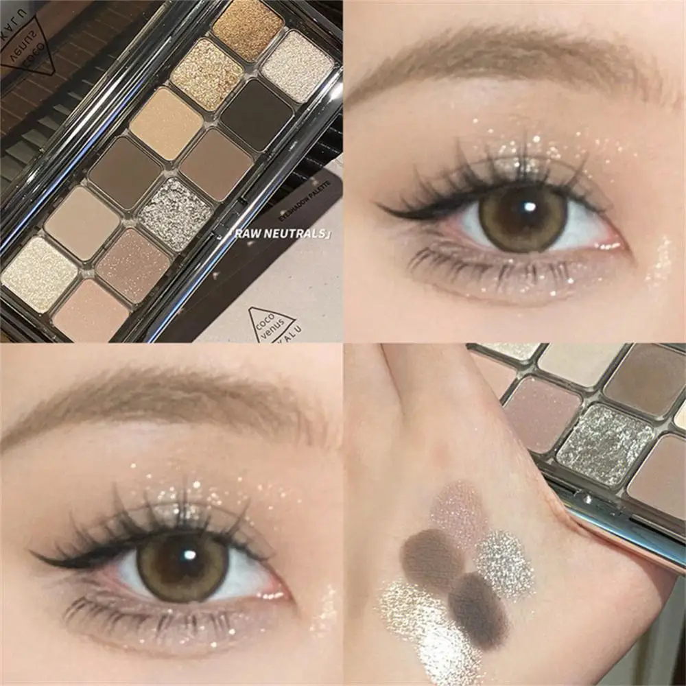 

DIKALU 12 Colors Glitter Eyeshadow Palette Rose Pink Dark Brown Color Pearly Matte Eye Shadow Palette Shine Eye Pigments Makeup