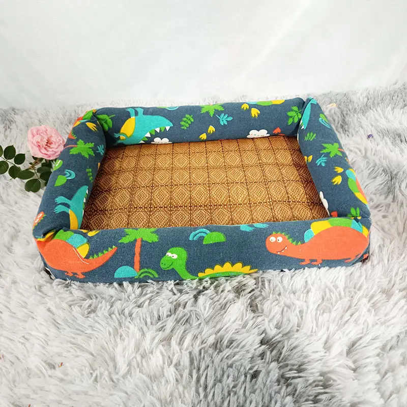 

Летняя кошачья будка, Конура, квадратный коврик, Конура, ротанговый коврик, можно стирать для маленьких и средних питомцев