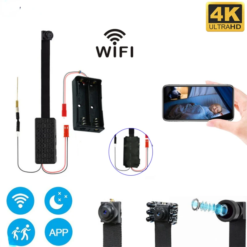 

HD Wi-Fi видеокамера «сделай сам» портативная камера ночного видения широкоугольный секретный аудио рекордер Удаленный просмотр микро тело П...