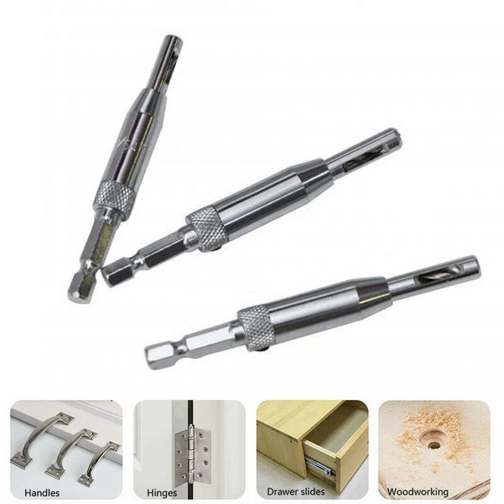 

4Pcs Center Drill Bit Doors Self Centering Hinge Tapper Core Drill Bit Set Hole Puncher Woodworking Tools 5/64"-11/64"