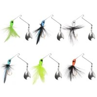 12pcs mixed color artificial fishing lure fish shape jigs head with metal spoons bait for fishing