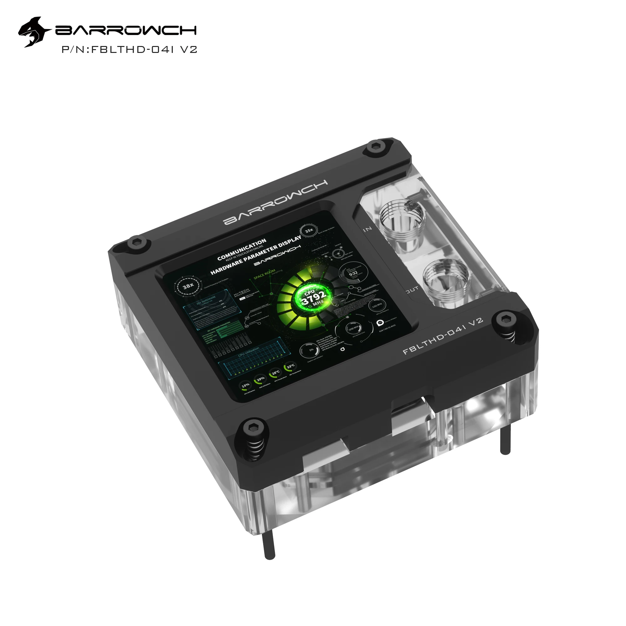 Barrowch HDMI дисплей процессор водяной блок кулер жидкое охлаждение для INTEL водяного