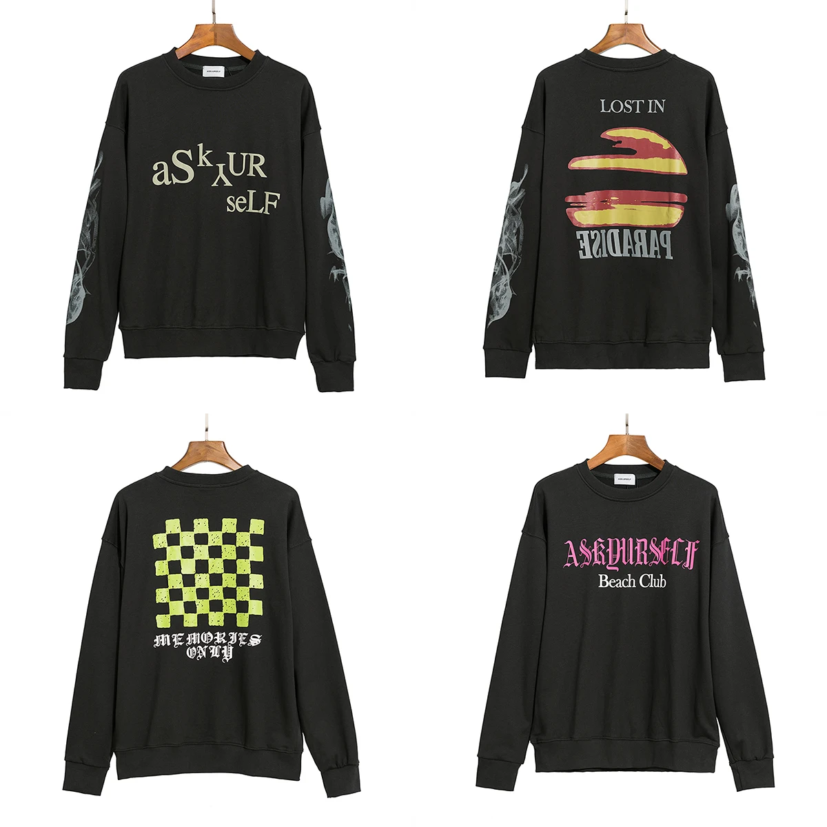 ASKYURSELF Brand Lost In Paradise Sweatshirts Men Women 1:1 High Quality Oversied Outerwear Pullover Hoodie Heavy Fabric Cotton |