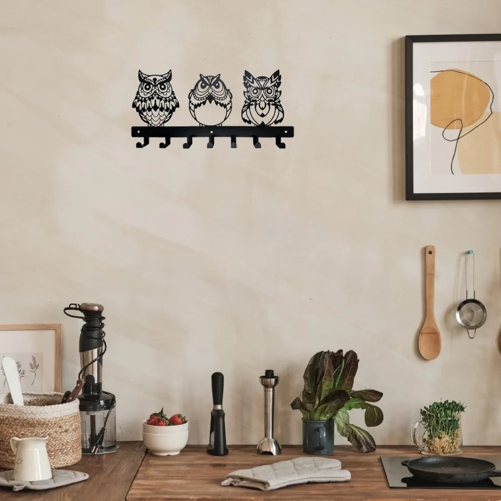 Металлический Настенный Крючок Для Одежды В Форме Совы Многофункциональный