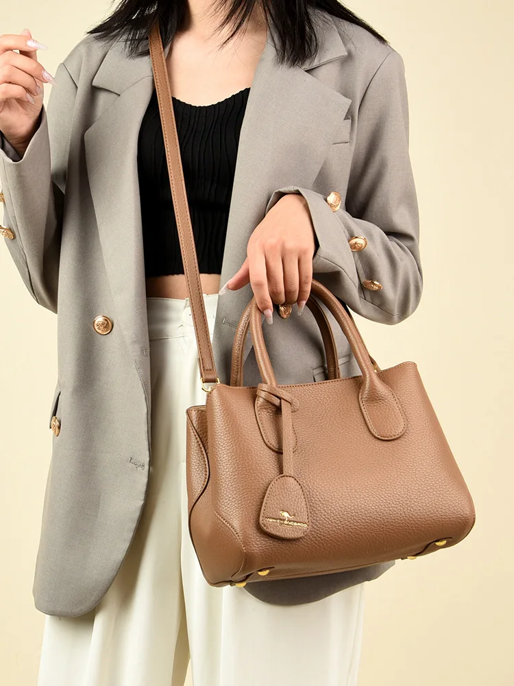 Новинка 2024 модная ручная сумка-тоут из натуральной кожи для женщин среднего