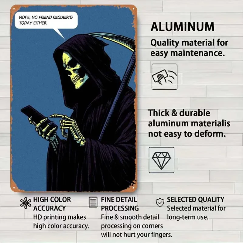 Металлический постер Grim Reaper Friend demand для комиксов мужская пещера в стиле ретро