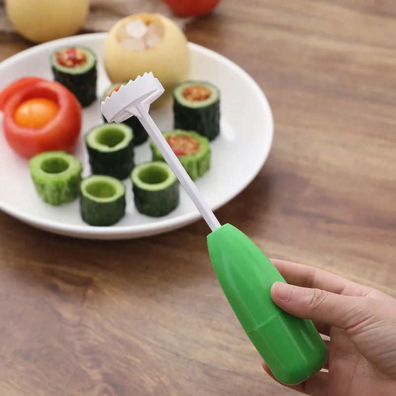 

Portable 4PCS Vegetable Spiral Cutter Spiralizer Meat Filling Tool Plastic Tomato Eggplant Cutter Kitchen Tool