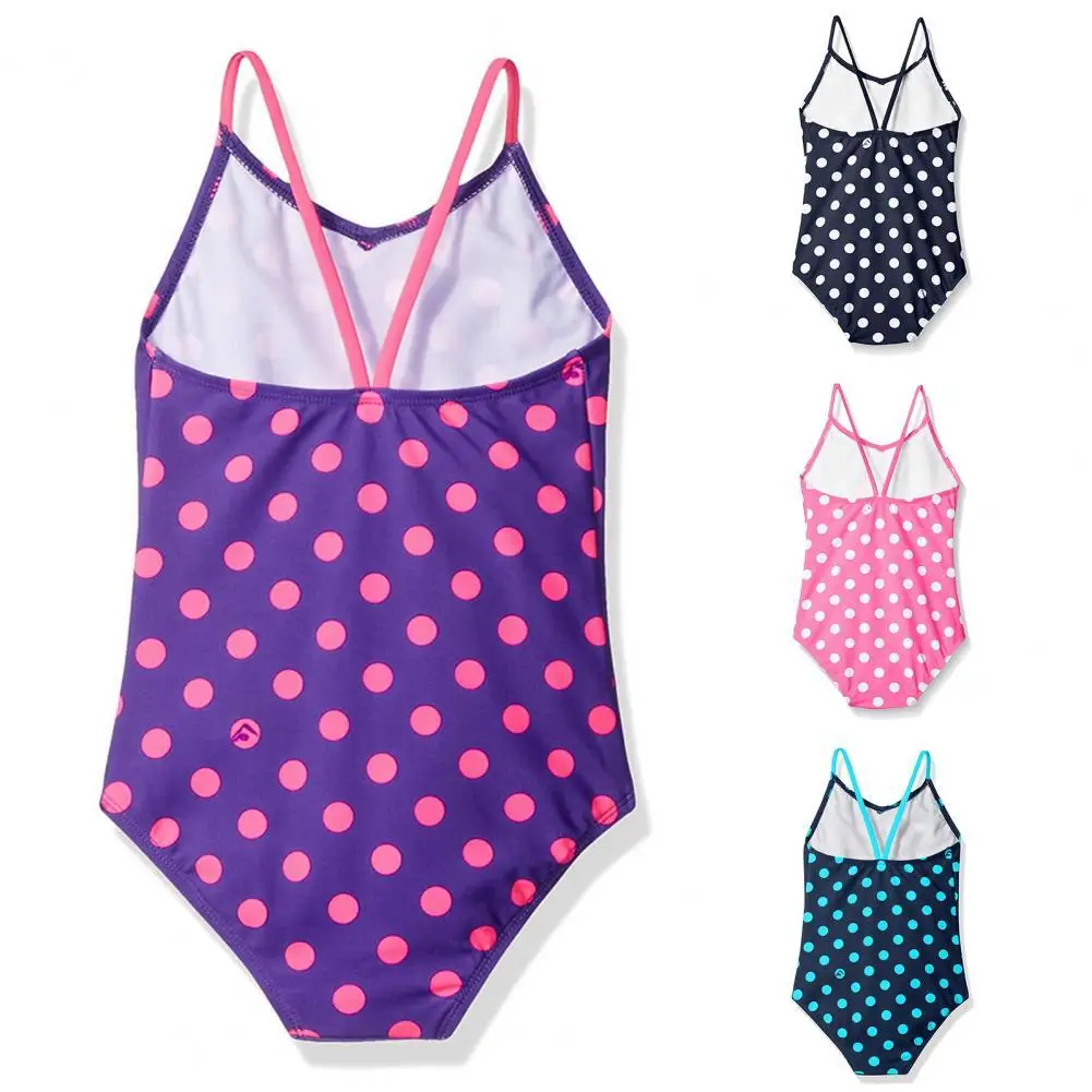 

Fashion Kids Swimsuit Fine Stitching Lightweight Girls Bathing Suit Double Shoulder Straps One Piece Kids Swimwear