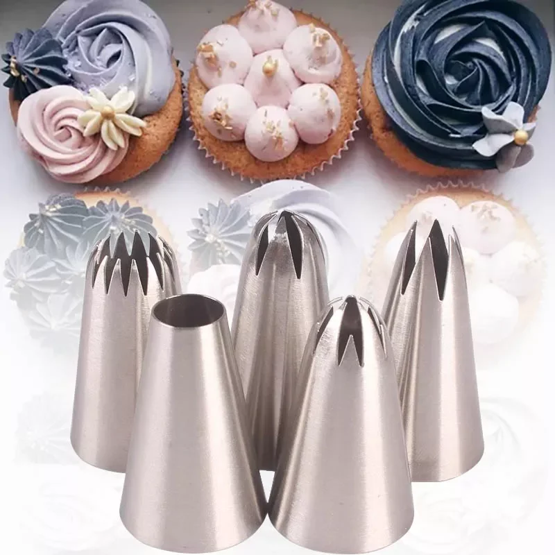 

1M#2A#2D#2F#6B Icing Piping Pastry Nozzles For Cakes Fondant Decor Confectionery Flower Cream Nozzle Baking supplies set