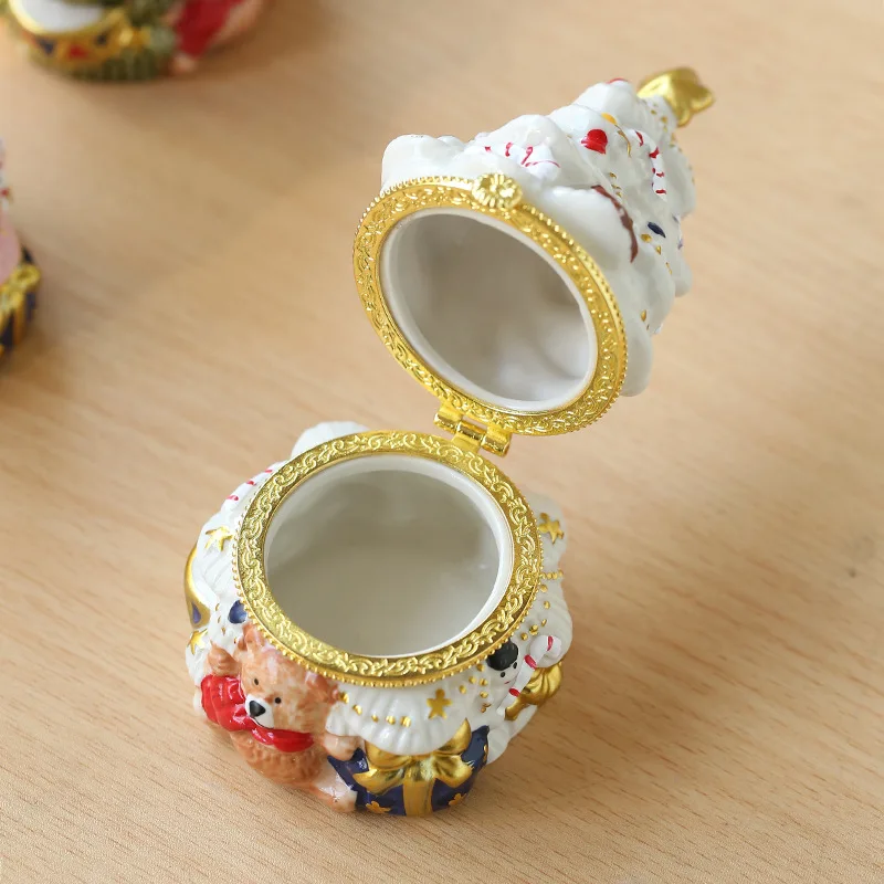 Рождественские украшения подарки керамическая шкатулка для драгоценностей