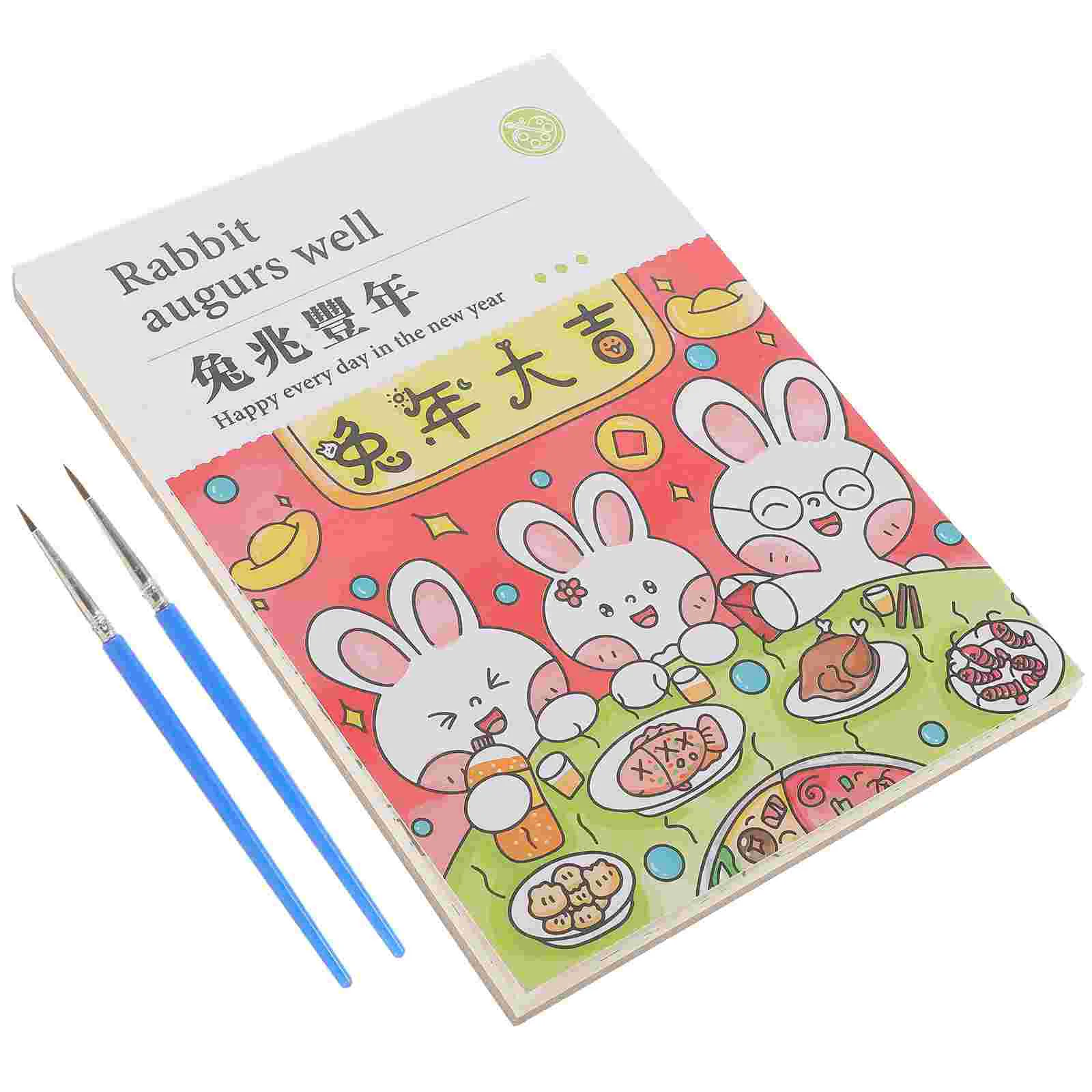 

Book Painting Kids Watercolor Coloring Drawing Books Graffiti Self Rabbit Pads Stick Note Toddlers Water Oil Year New Tool