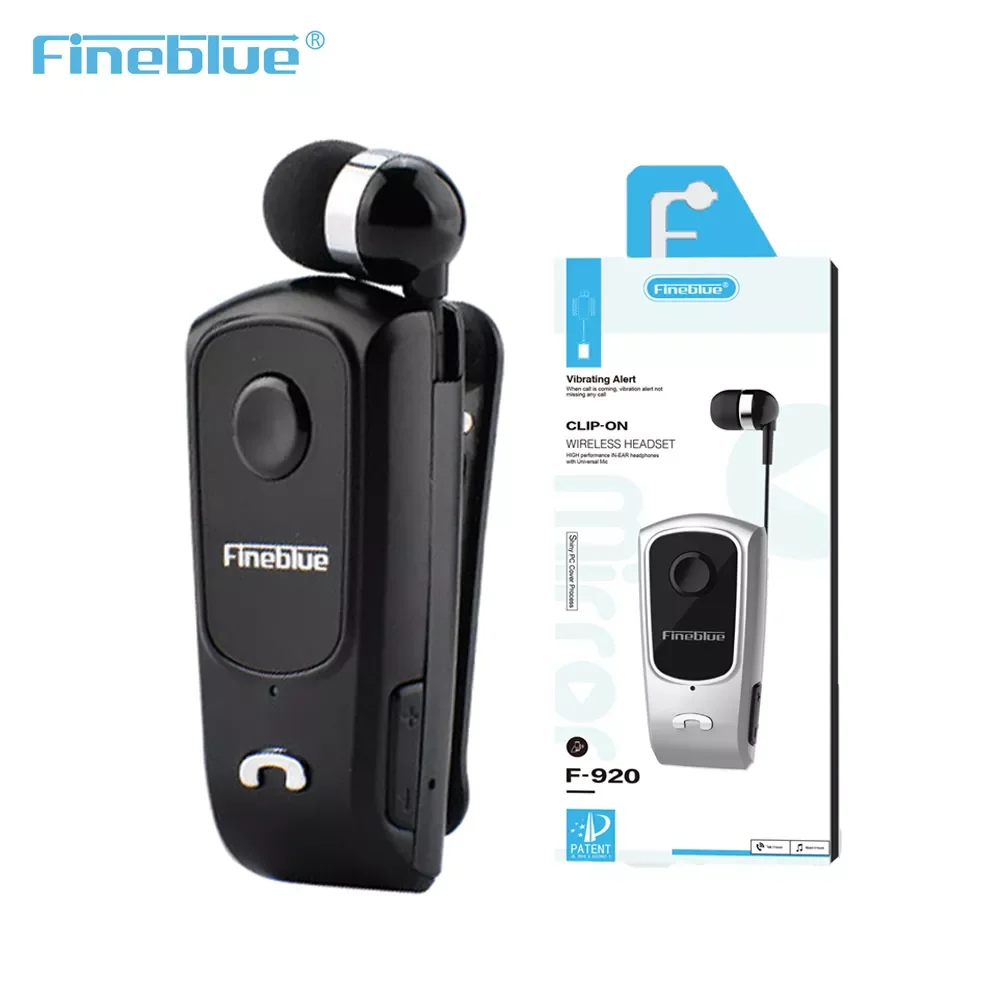 

NEW2022 Fineblue F920 Mini Wireless Retractable Portable Bluetooth Headset Calls Remind Vibration Wear Clip Sports Running Earph