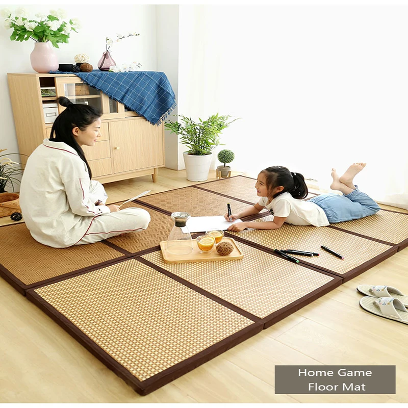 

Home Living Room Folding Mat Thickened Japanese Tatami Rattan Mat Sleeping Mat Summer Children'S Kindergarten Nap Floor Bedroom