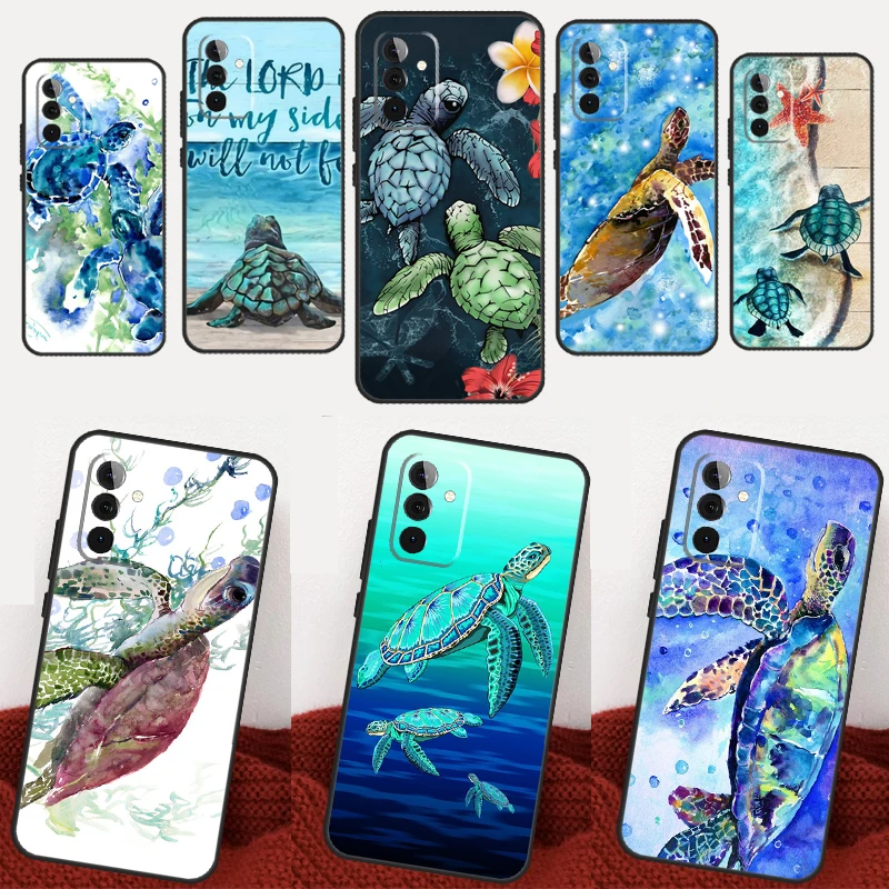 Морская черепаха Бирюзовая Oceanlife для Samsung Galaxy A52 A32 A22 A12 A51 A71 A73 A53 A33 A23 A13 A14 A24 A34 A54 чехол для телефона