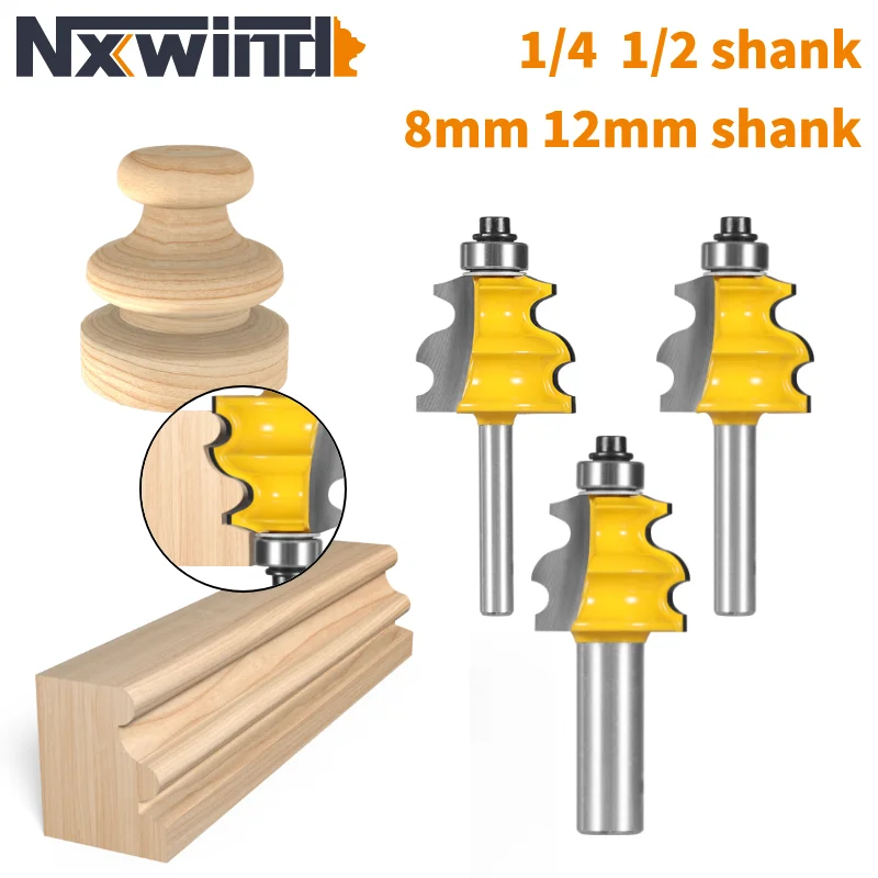 

NXWIND 1PC 6.35MM 8MM 12MM 12.7MM Shank Architectural Molding Bit Router Bit Woodworking Milling Cutter For Wood Bit Face Mill