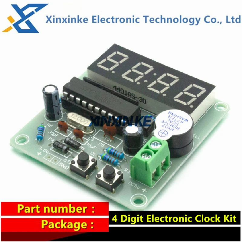 

4 Digit Digital Clock MCU Digital Clock Four-Digit Clock Kit