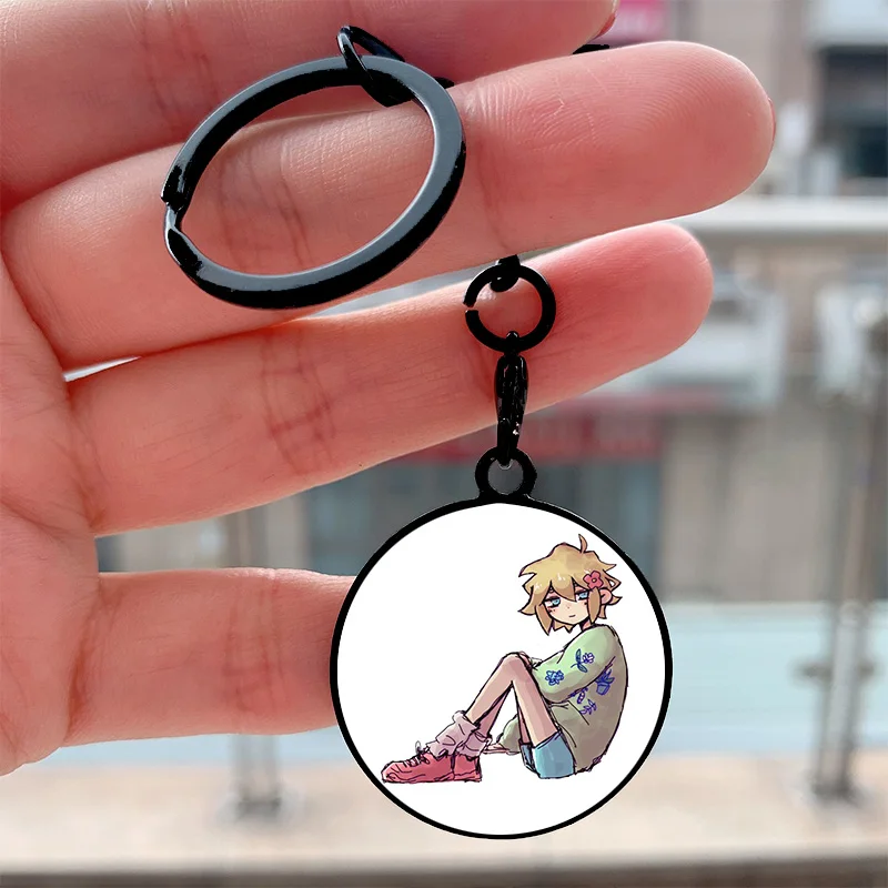 

Fashion omori Basil Cool Key Tag Motorcycles Cars Backpack Chaveiro Custom Keychain For Friends Key Ring Gifts Accessories