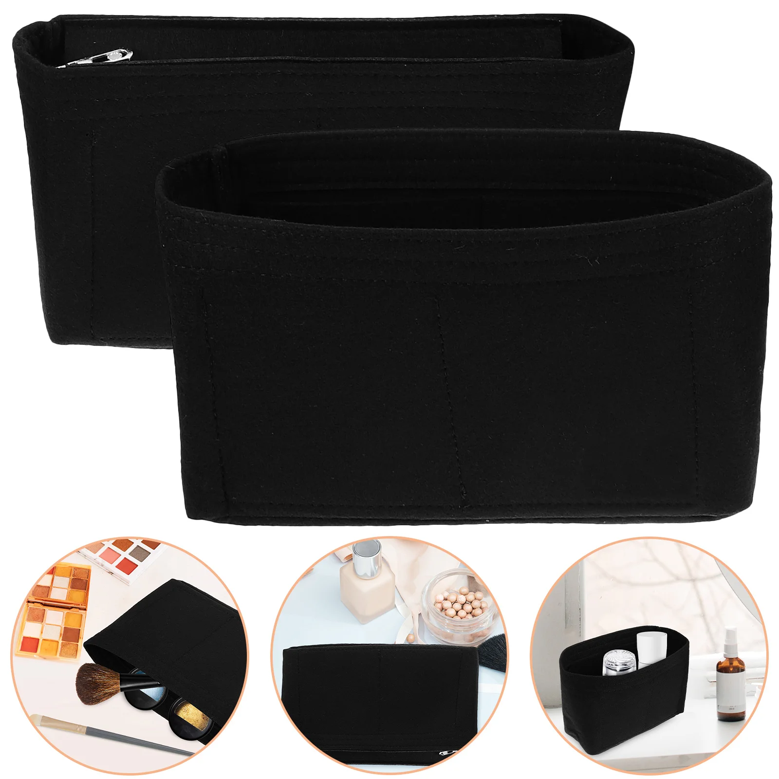 

2 Pcs Purse Liner Makeup Bags Hand Insert Accessories Tote Organizer Storage Women