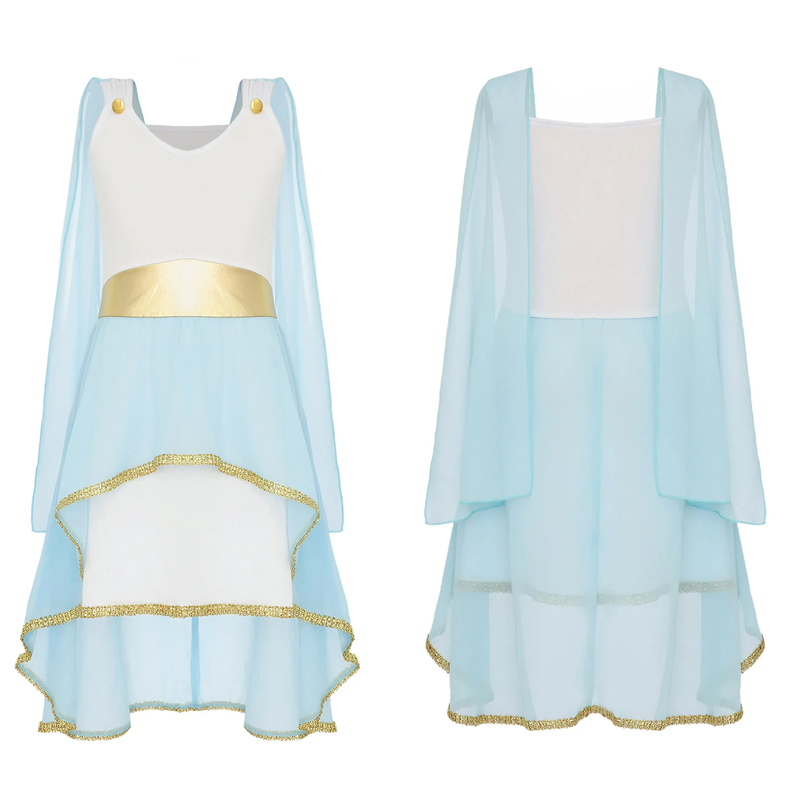 Детские новые костюмы древнегреческой Тоги для девочек платье без рукавов