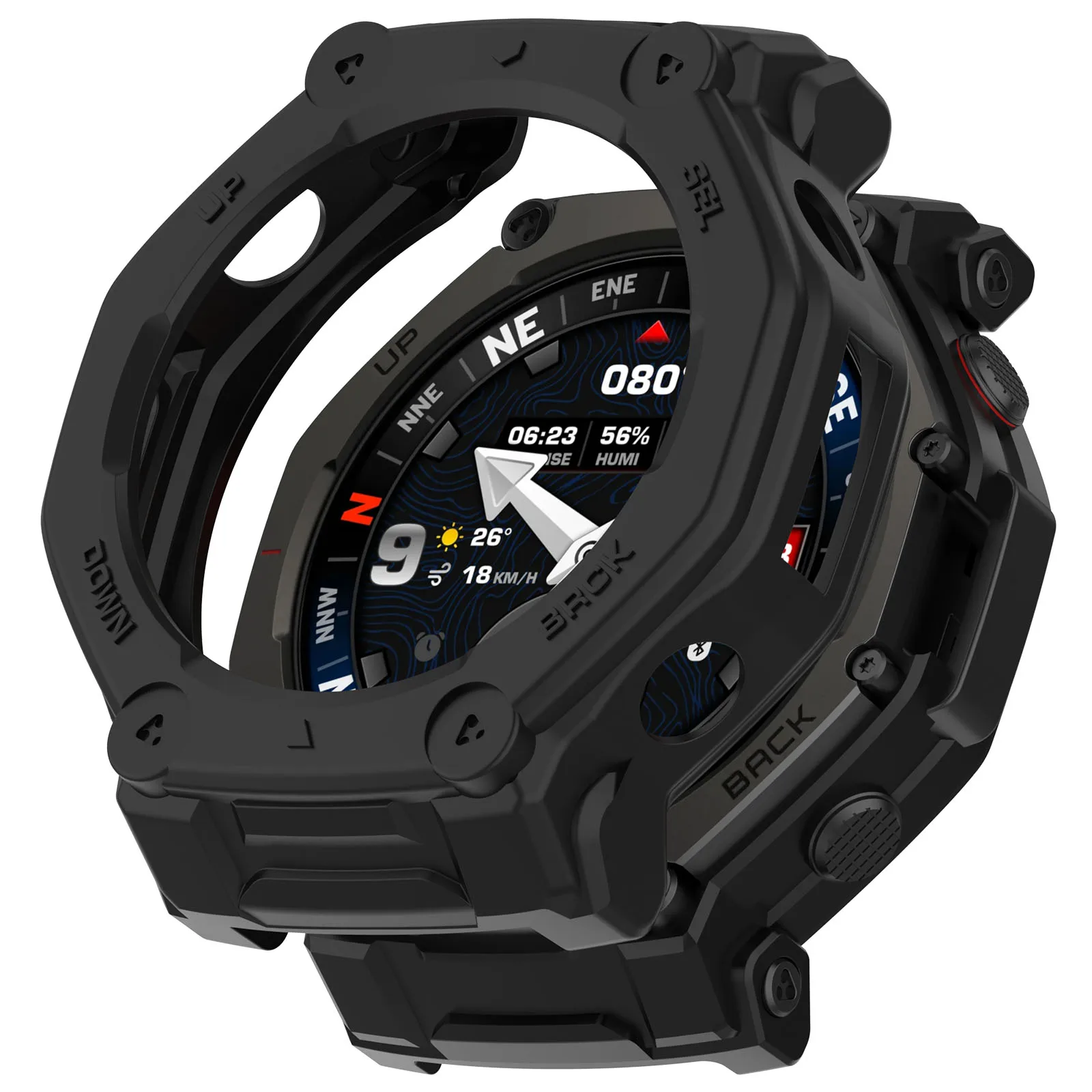 Фото Силиконовый защитный чехол Heroland для Amazfit T-Rex 3 PRO 48 мм, полый бампер из ТПУ, мягкий защитный чехол, аксессуары для умных часов №5