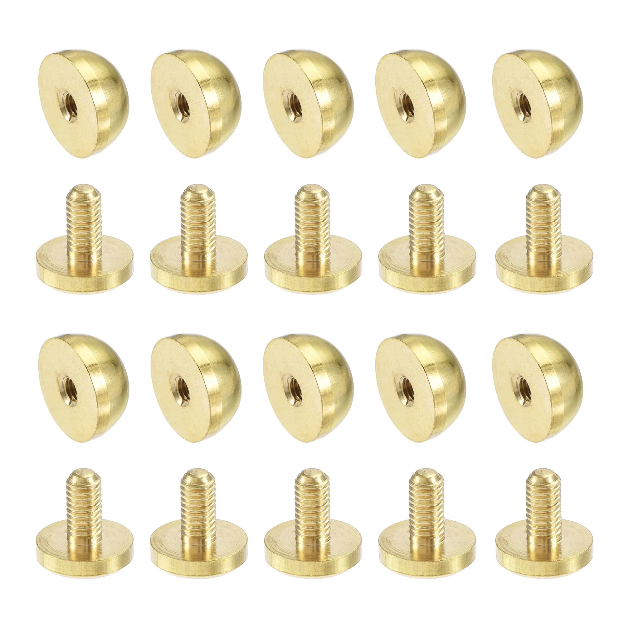 

Uxcell 12x7mm Round Studs Rivet Purse Handbag Feet Nails Solid Brass Leather Craft DIY 10 Pcs